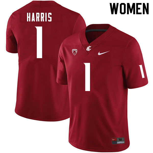 Women #1 Travell Harris Washington Cougars College Football Jerseys Sale-Crimson - Click Image to Close